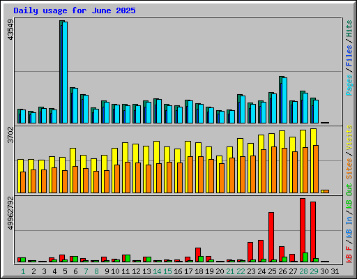 Daily usage for June 2025