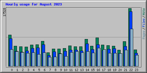 Hourly usage for August 2023